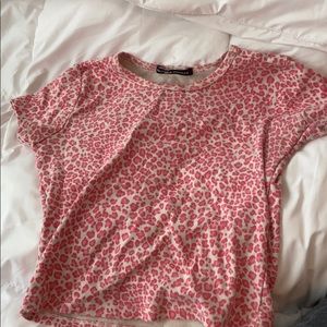 Brandy Melville pink cheetah short sleeve